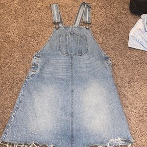 Denim overall dress